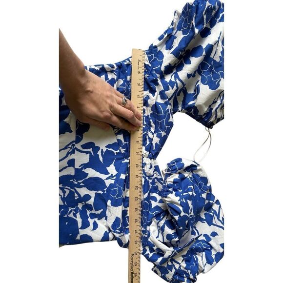 Hyacinth House Tuckernuck Blue Floral Seaport Midi Dress size S Blue White - Picture 6 of 11